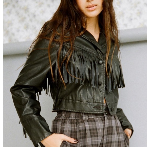 Faux Leather Fringe Jacket! - Picture 7 of 7
